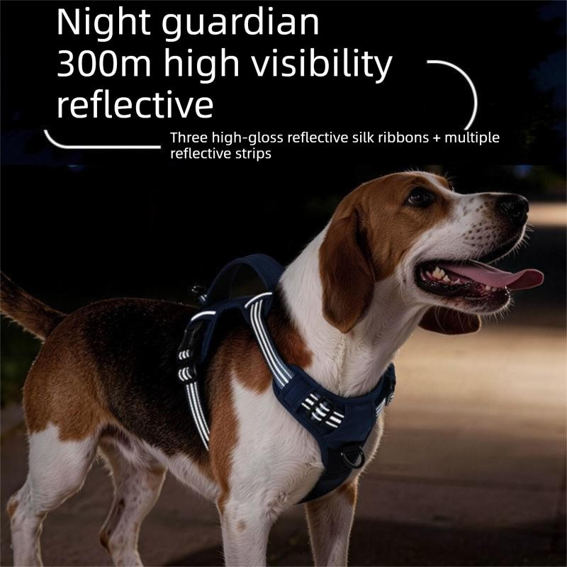 XL size Red No Pull Dog Harness and Leash Set - Reflective Oxford Fabric Puppy Vest with Control Handle, Adjustable S Size Walking Gear for Small to Medium Dogs, Anti-Pull Training Aid