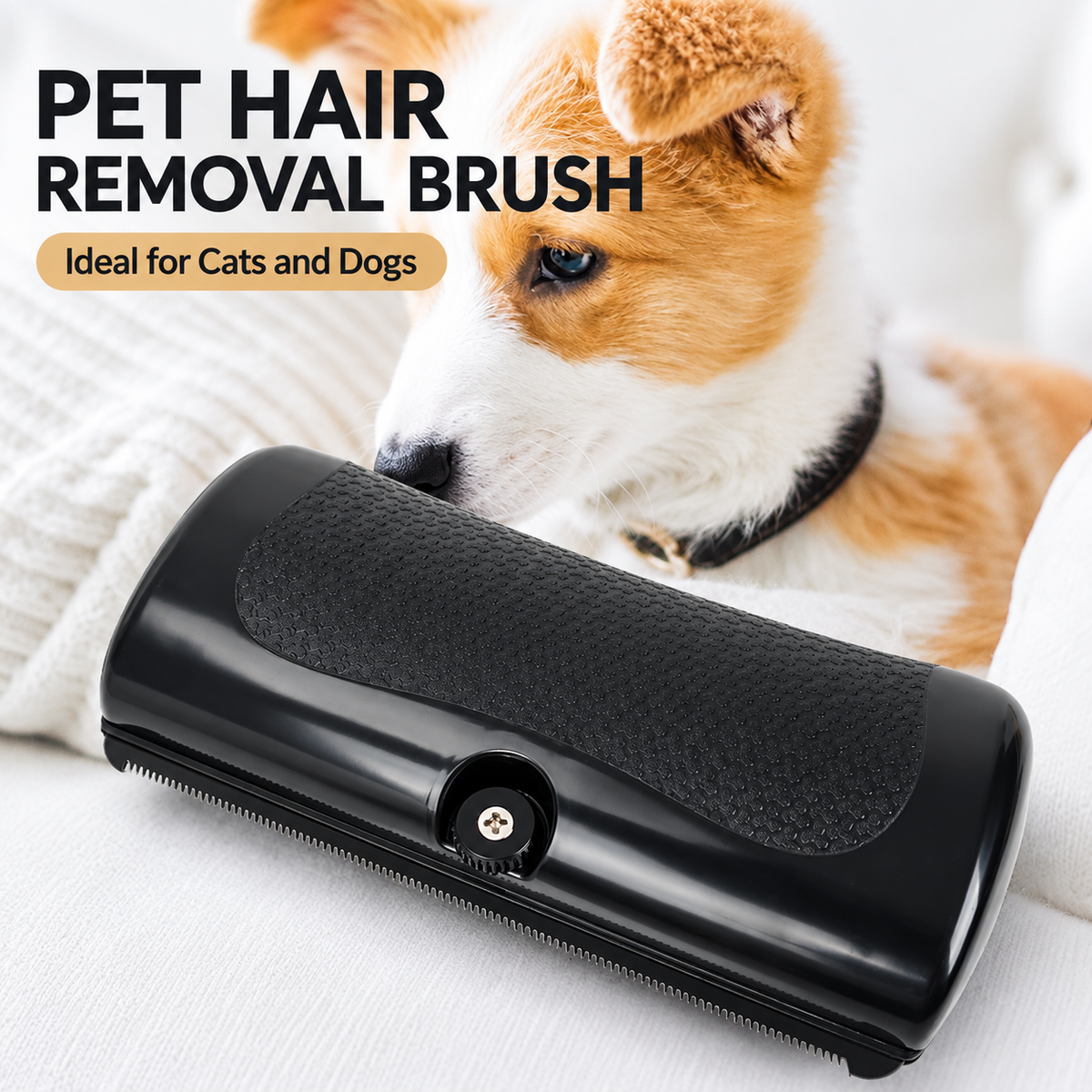Pet Shedding Blade - Steel Serrated Grooming Comb, Non Slip Grip, Manual Deshedding and Loose Hair Removal Tool for Dogs, Cats and Horses