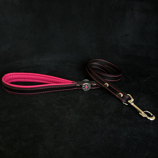 ''Bijou'' leather lead pink-0