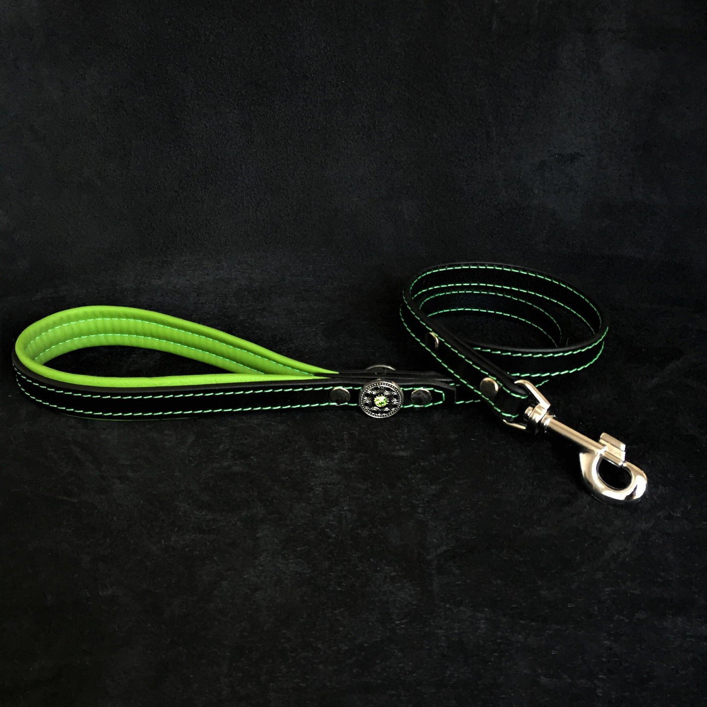 ''Bijou'' harness Black & Green for big dogs-1